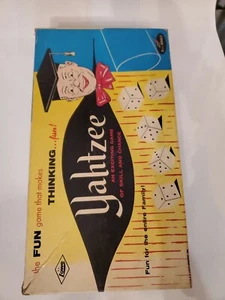 Yahtzee Game Vintage Lowe Company 1956, Made In USA Good Condition W/Box - Picture 1 of 3