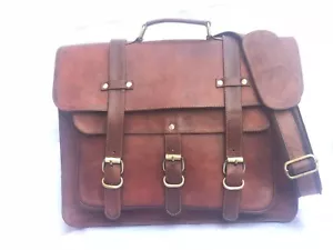 Último Cuero Auténtico Bandolera Ordenador Marrón Maletín para Portátil Hombre - Imagen 1 de 5