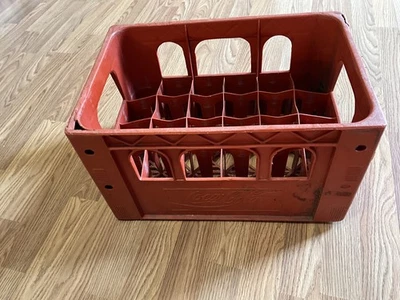 P•Vintage Coca Cola 24 Botellas Rojo Plástico Duro Caja de Almacenamiento Soda Alta Foto 1 de 3