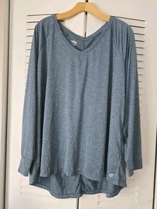 Spalding Damen grün Größe 3X V-Ausschnitt Polyester sportliches Langarmshirt - Bild 1 von 4