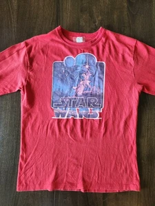 Vintage 1977 Star Wars Crewneck Shirt Hildebrandt Movie Poster Red Medium - Bild 1 von 10