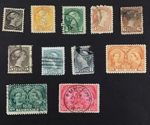 Canada 1870-1897 G-F Used Between Sc#34-53, Cv$85. (W47) - Picture 1 of 2