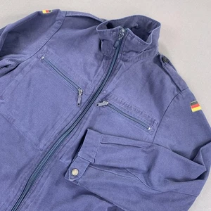 Vintage German Bundeswehr Field Jacket Mens Med-Reg Navy Blue Flag Patches 80s - Picture 1 of 19