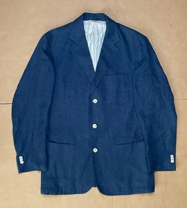 Blazer sportivo Peter Millar uomo 40R 100% lino blu destrutturato - Foto 1 di 10