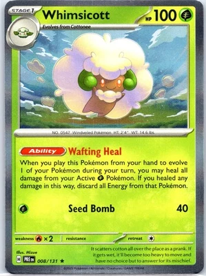 Whimsicott Rare SV05: Temporal Forces 015/162 NM - Image 1 of 2