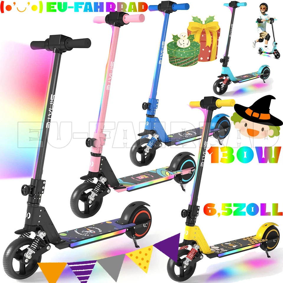 SIMATE S5 Elektroroller Kinder 14 km/h Klappbar Elektroscooter LED Kinderroller