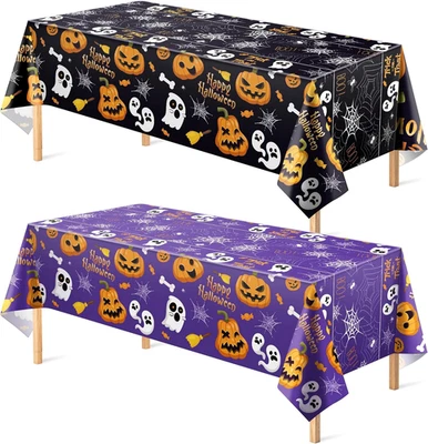 Halloween Decorations - Disposable Plastic Halloween Tablecloth | Halloween Part - Image 1 of 4