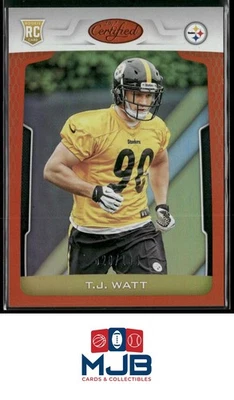 2017 Panini Certified T.J. Watt Mirror Orange #/199 #169 Rookie - Image 1 of 2