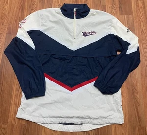 White Sox Pullover Jacket Mens Extra Large Half Zip Windbreaker Navy - Picture 1 of 12