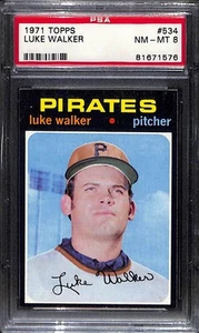 1971 Topps #534 Luke Walker - Set rotto! PSA 8 - Foto 1 di 2
