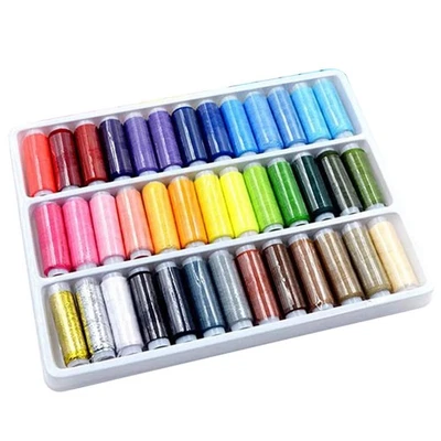 39Pcs Colored Sewing Thread Set Mixed Colors Polyester Spool Fits Many Brands - Image 1 of 4