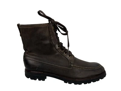 Botas de combate JOHN VARVATOS masculinas 10 M couro marrom caminhada com cadarço F1357L3B - Imagem 1 de 4