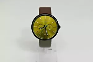 Nuevo Reloj Ted Baker Cuero Marrón Negro IP Esfera Verde Multi 10031502 $185 - Imagen 1 de 4