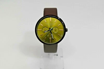 New Ted Baker Brown Leather Black IP Green Dial Multi 10031502 $185 Watch - Image 1 of 4