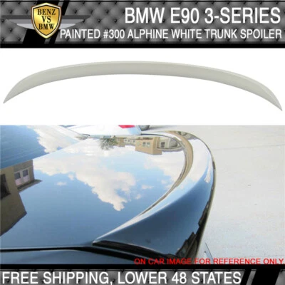 06-11 BMW 3 Series E90 4Dr OE Style #300 Alpine White III Painted Trunk Spoiler - Изображение 1 из 3