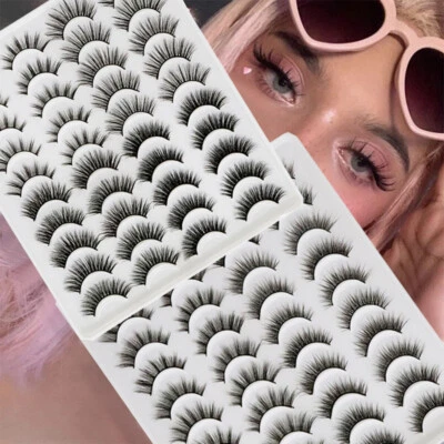 20Pairs False Eyelashes Mink Natural Extensions 3D Soft Black Eye Lashes Makeup⭐ - Image 1 of 4