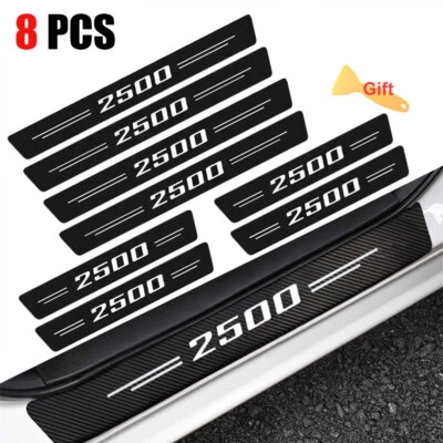 Protector de umbral de puerta de camión de fibra de carbono accesorio 8 piezas para Chevy Silverado 2500 Foto 1 de 4