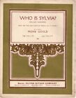 Who is Sylvia?, William Shakspere, music by Monk Gould, 1906 Antique Sheet Music