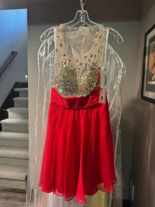 Jovani Red Cocktail Dress NWT SZ 0 SALE - Picture 1 of 3