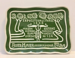 Ceramic Plate Exposition De Paris California Pantry Green Flowers 2004 - Picture 1 of 5