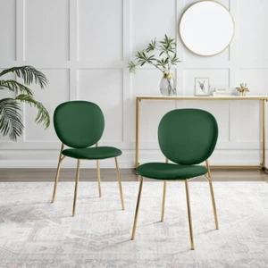 Ivy Velvet Upholstered Modern Dining Chair Gold Leg Retro Vintage - Picture 1 of 40