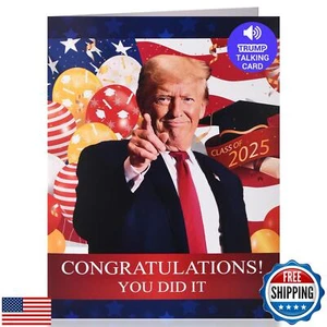 Sprechende Trump Abschlusskarte mit echter Stimme, lustig Donald Klasse von 2025 Con - Bild 1 von 5