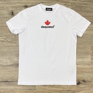 DSquared2 Maple Leaf Tee Youth Size 8Y Basic White Graphic T Shirt - Picture 1 of 7