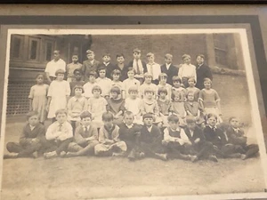 Antique Wood  Framed Photo Of School Children Students 10.5 X 7.5 OLD!! - Picture 1 of 9