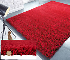 LARGE THICK CHUNKY PILE MID RED SHAGGY NORDIC CARIBOO RUG 160x230 - CLEARANCE