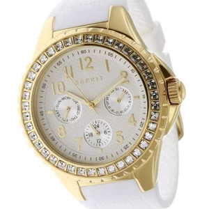 Esprit Damas Benicia Oro Reloj Piedras Joyería Día Fecha PVP £165 UK Garantía - Imagen 1 de 10