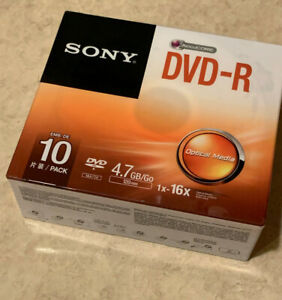 Sony DVD-R 10 Pack, 120min 4.7 GB AccuCORE w/ Cases Brand NEW Factory Sealed 