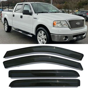 For 2004-08 Ford F150 Supercrew Cab Window Visor Rain Guard Wind Deflectors - Foto 1 di 10