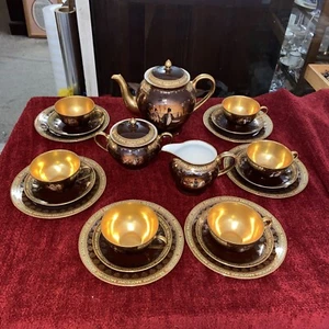Fabulous Czechoslovakia tea set with Napoleon scenes - Gold Gilded 1918-1945 - Picture 1 of 12