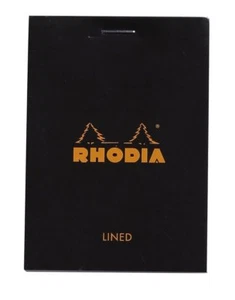 Rhodia Staplebound - Notepad - Black - Lined - 80 Sheets - 3 x 4 - NEW R116009 - Picture 1 of 3