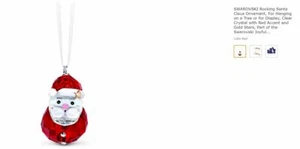 Swarovski Crystal Ornament Rocking Santa Claus Red 5544533 (Macy Item Brand New) - Picture 1 of 6
