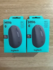 (2) TOTAL Logitech M196 Bluetooth Wireless Mouse - Picture 1 of 3