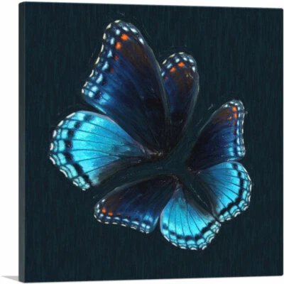 ARTCANVAS Two Blue Butterfly Wings Insect Canvas Art Print — 第 1/4 张图片