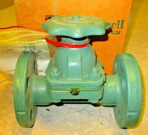 Lined Diaphragm Valve ITT DIA-FLO 3/4" 150 FF Flanged Cast Iron Body - Picture 1 of 12