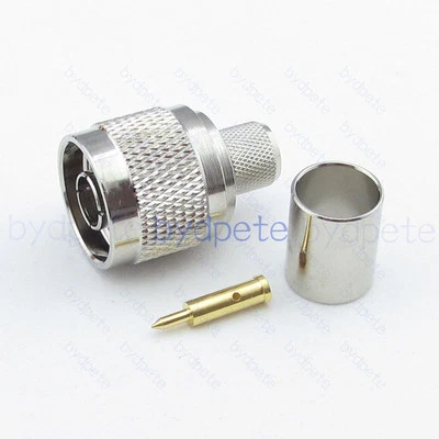 N-Type male plug Connector crimp for RG8 LMR400 RG213 RG214 cable 50ohm Adapter - Image 1 of 3
