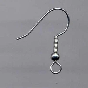 144 Stainless Steel French Hook Coil & Ball Earwires - Hypoallergenic! - Picture 1 of 3