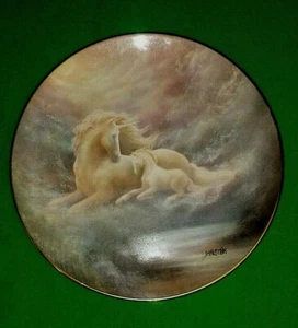 HAMILTON COLLECTION A. SHALATIN TELLER "A MOTHERS LOVE" EINHÖRNER PFERDE - Bild 1 von 3