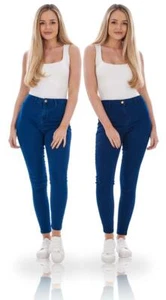 Ladies Skinny Fit Pull On Womens Pants Stretch Denim Ankle Jeggings - Picture 1 of 17