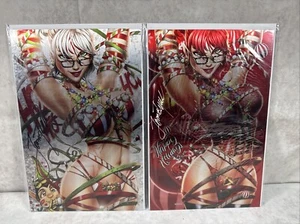 SET 2 CARTE IN METALLO JAMIE TYNDALL I MAKE BOYS CRY HOLIDAY METAL CARD firmate Natale - Foto 1 di 7