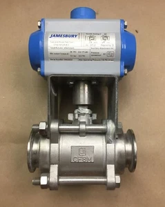 Valve Jamesbury VPL100 DA BC Pneumatic SS Valve Actuator W 1000 CWP CF8M Valve - Picture 1 of 7