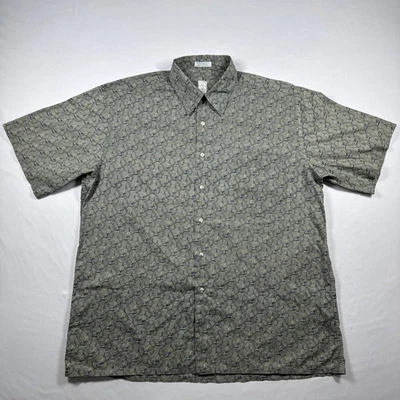 Vintage Burma Bibas Hawaiian Shirt Button Up Cotton Green 60 Singles Lawn Mens L - Image 1 of 4