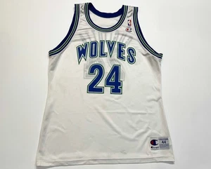 Maglia Vintage Champion NBA Minnesota Timberwolves GUGLIOTTA #24 Tg 44 Bianca USA - Foto 1 di 9