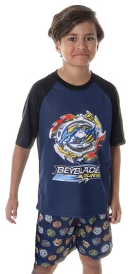Conjunto de 2 piezas de pantalones cortos y camiseta de pijama Beyblade Burst para niños Foto 1 de 4