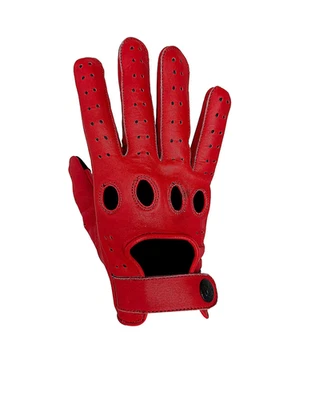 Красное золото кожаные водительские перчатки для мужчин — роскошные дизайнерские перчатки с сенсорным экраном - Изображение 1 из 4