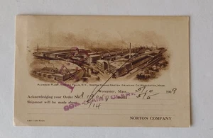 1909 Norton Co. & Norton Grinding Co. Worcester MA Massachusetts u/b Postkarte - Bild 1 von 2