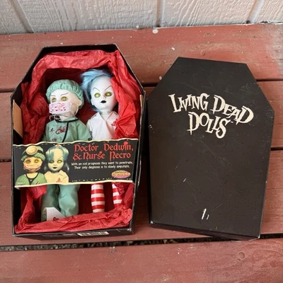 2000 Living Dead Dolls Doctor Dedwin & Nurse Necro Mezco Previews Exclusive NIB - Image 1 of 4